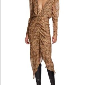 Ronny Kobo Collection Brown Tan Wrap Sheath Dress- worn once!